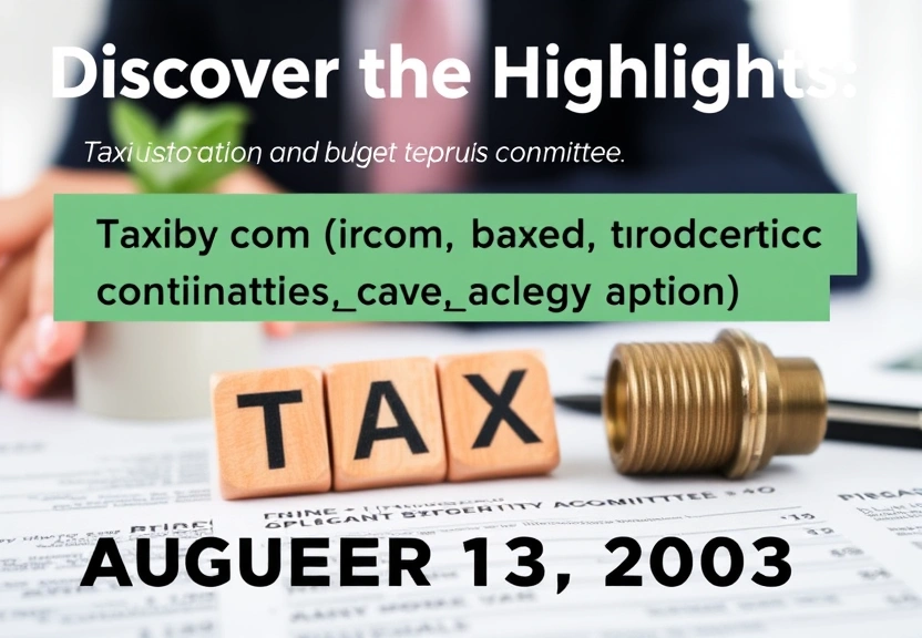 Representação visual de Discover the Highlights: Taxation, Finance, and Budget Committee Album - August 13, 2025