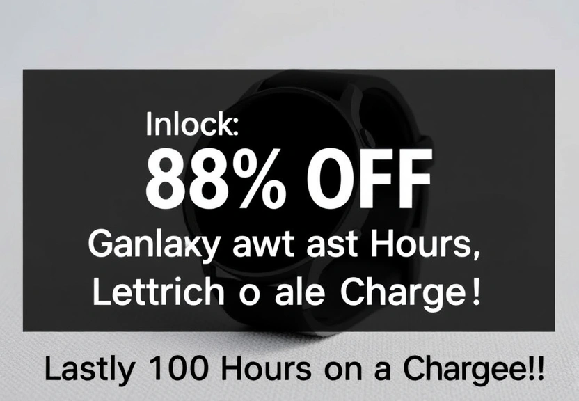 Representação visual de Unlock 48% OFF on the Galaxy Watch Ultra: Lasts 100 Hours on a Charge!